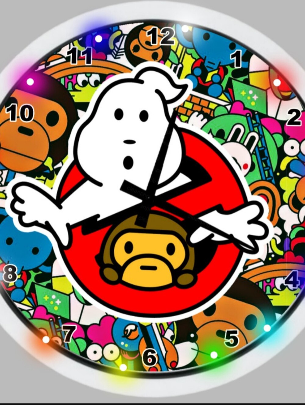 Novelty Ghost & Monkey Graphic Wall Clock - Multicolor